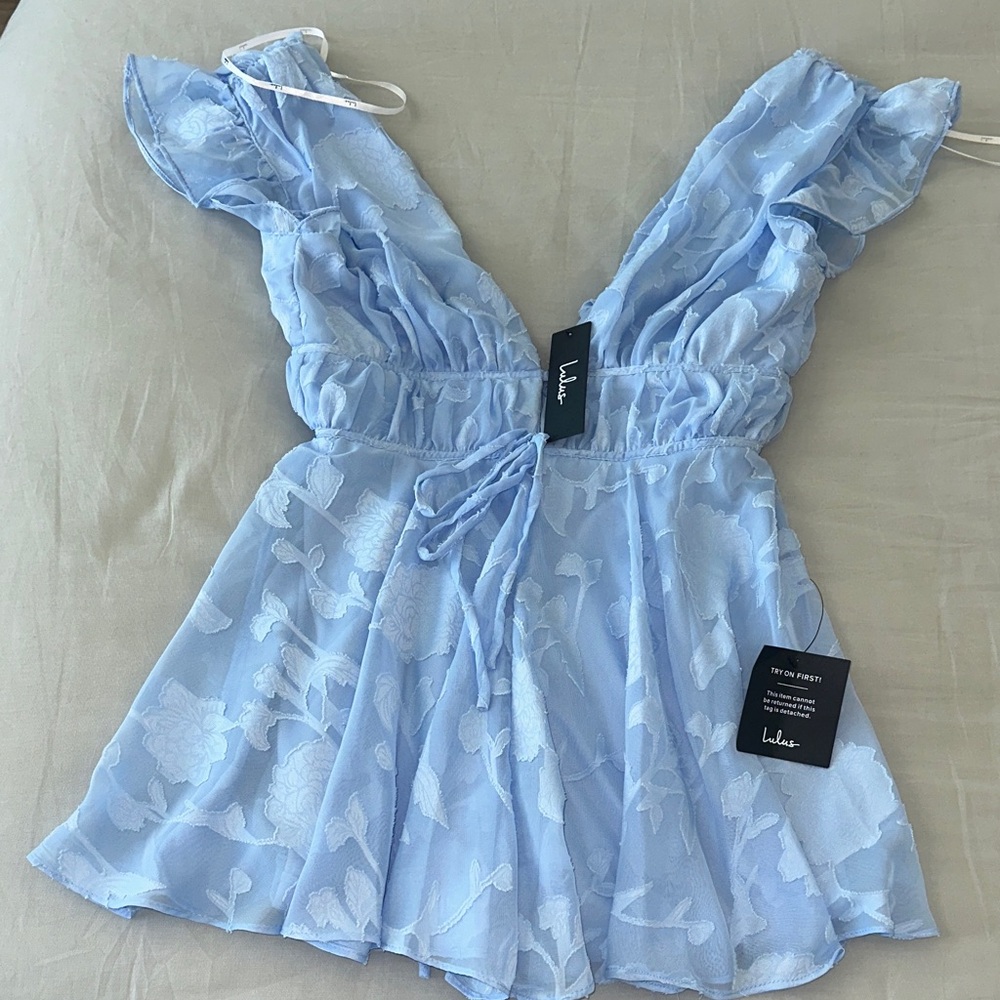 Lulus Light Blue Flowy romper